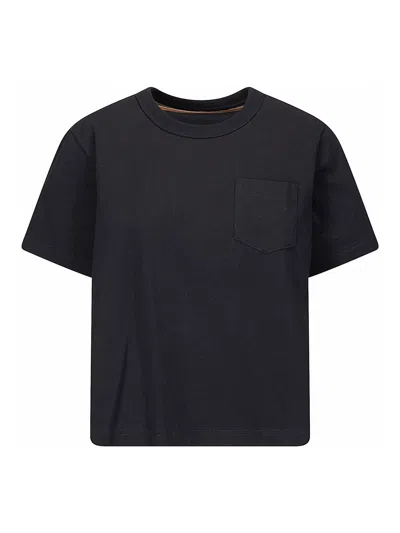 Sacai Horizontal Stripe T-shirt In Blue