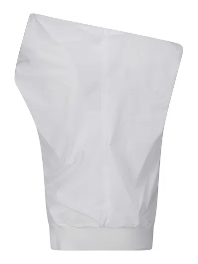 Sacai Poplin Pullover Top In White