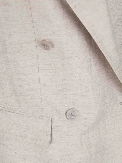 Tagliatore Grey Solid Sleeveless Jacket In Gray
