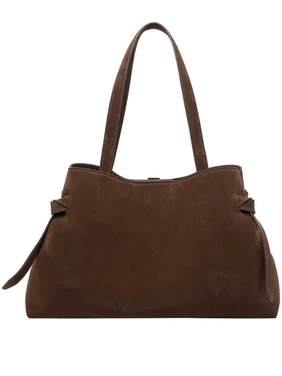 Yuzefi Double-handle Shoulder Bag In Brown