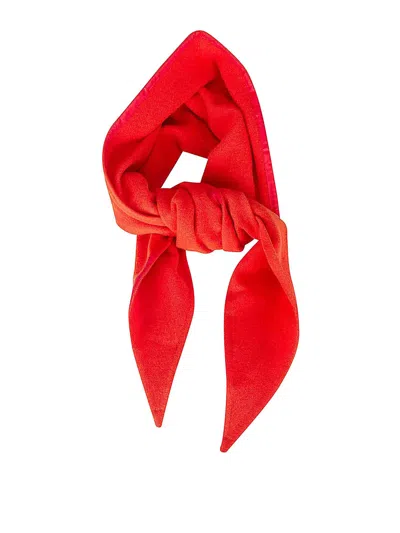 Rier Diamondtriangular Wool Scarf In Red