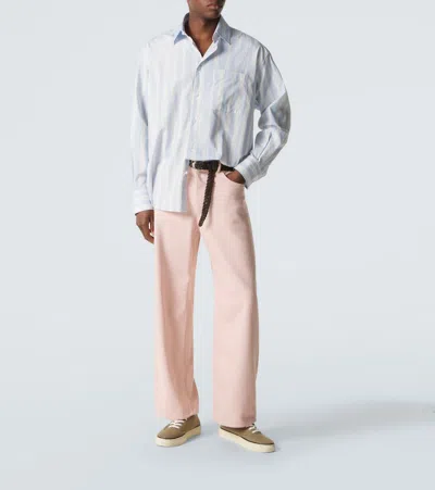 Jacquemus Cotton Low-top Sneakers With Embroidered Logo In Brown