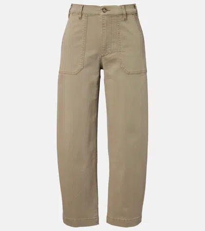 Frame The Ranger Crop Wide Leg Utility Pants In Green