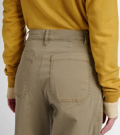 Frame The Ranger Crop Wide Leg Utility Pants In Green