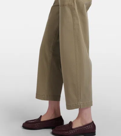 Frame The Ranger Crop Wide Leg Utility Pants In Green