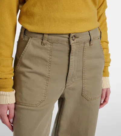 Frame The Ranger Crop Wide Leg Utility Pants In Green