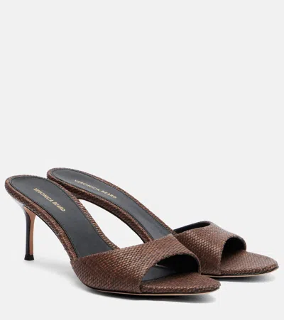 Veronica Beard Tia Sandals Espresso Tinted Raffia In Brown