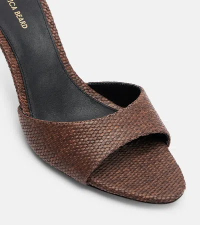 Veronica Beard Tia Sandals Espresso Tinted Raffia In Brown