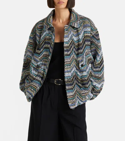 Missoni Zigzag Oversized Jacquard Wool-blend Jacket In Multi