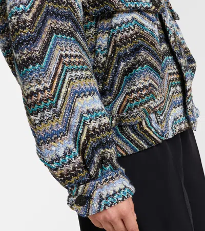 Missoni Zigzag Oversized Jacquard Wool-blend Jacket In Multi