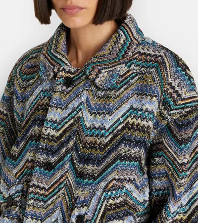 Missoni Zigzag Oversized Jacquard Wool-blend Jacket In Multi