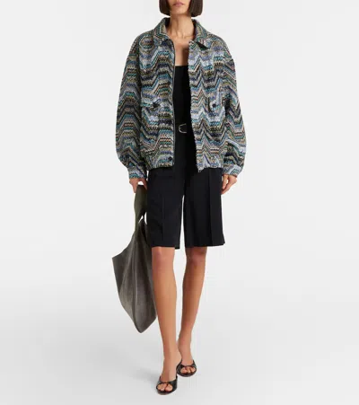 Missoni Zigzag Oversized Jacquard Wool-blend Jacket In Multi