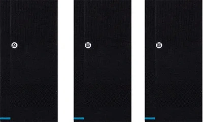 Stance Icon 3-pack Assorted Socks In Black