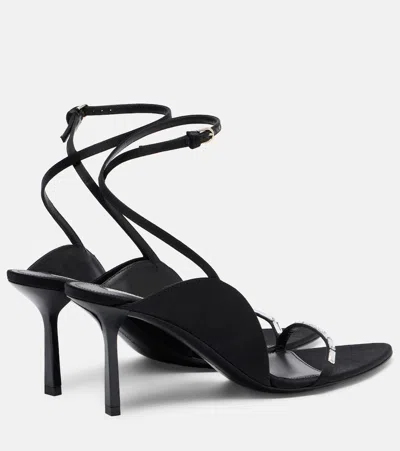 Victoria Beckham Eliza Crystal-embellished Satin Sandals In Black