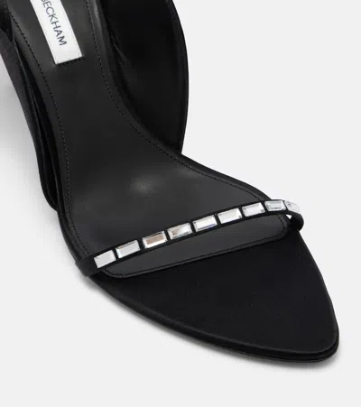 Victoria Beckham Eliza Crystal-embellished Satin Sandals In Black