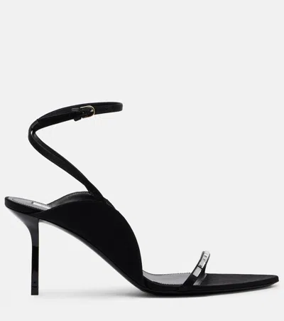 Victoria Beckham Eliza Crystal-embellished Satin Sandals In Black