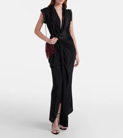 Victoria Beckham Eliza Crystal-embellished Satin Sandals In Black