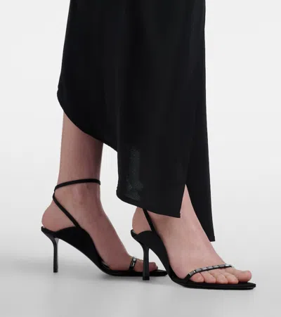 Victoria Beckham Eliza Crystal-embellished Satin Sandals In Black