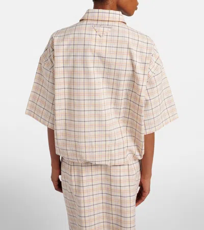 Prada Checked Cotton Poplin Top