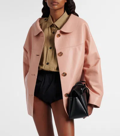 Prada Leather Jacket In Pink