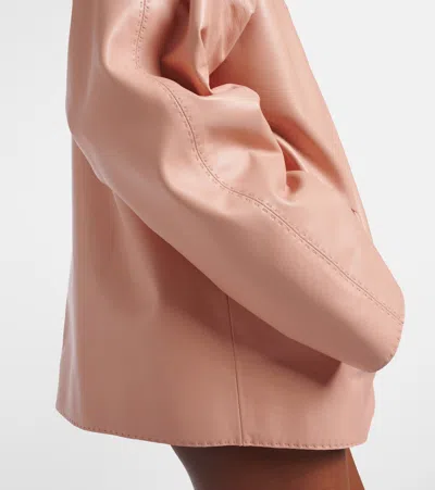 Prada Leather Jacket In Pink