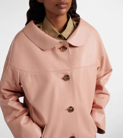Prada Leather Jacket In Pink