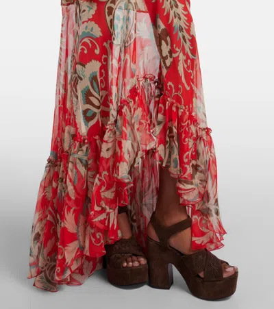 Etro Printed Off-shoulder Gown In Multi