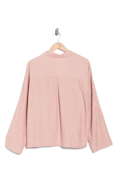 Max Studio Stripe Collared Top