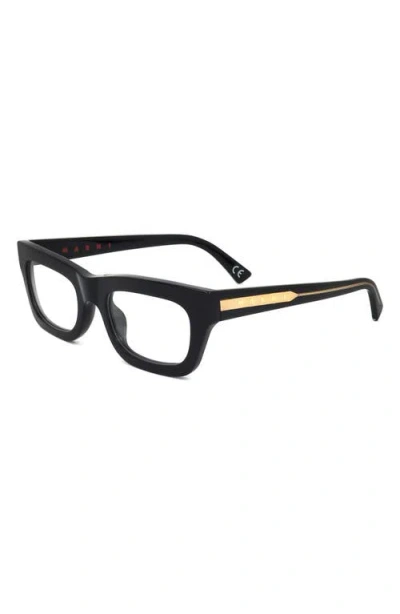 Marni 52mm Rectangular Reading Glasses In Black