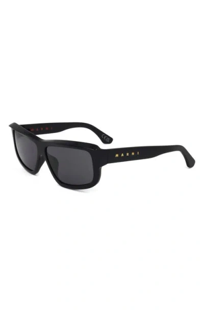 Marni Rectangular Sunglasses In Black