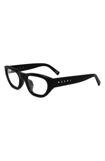 Marni 53mm Rectangular Reading Glasses In Black