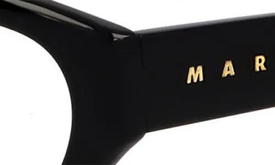 Marni 53mm Rectangular Reading Glasses In Black