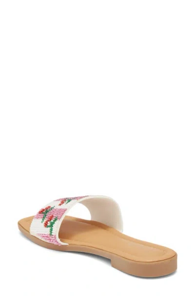 Top Moda Rae Beaded Slide Sandal In Multi