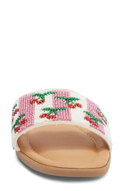 Top Moda Rae Beaded Slide Sandal In Multi