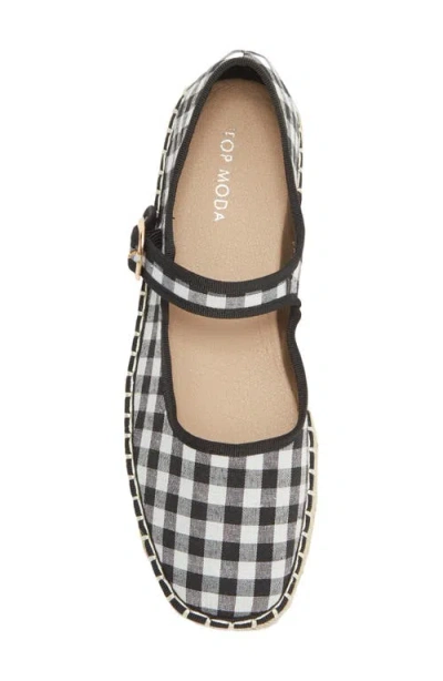 Top Moda Fallon Gingham Mary Jane Flat In Multi