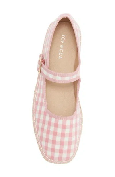 Top Moda Fallon Gingham Mary Jane Flat