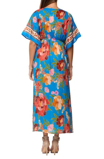 Ranee's Ranees Comfy Print Caftan In Blue