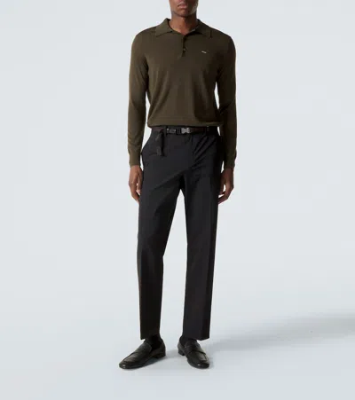 Prada Technical Straight Pants In Black