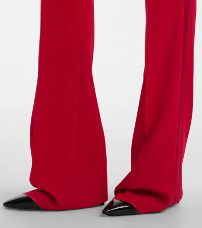 Max Mara Ecrine Cady Flared Pants In Red