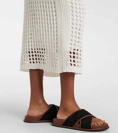 Max Mara Pure Cotton Webbing Mini Skirt With Elasticated Waist In White