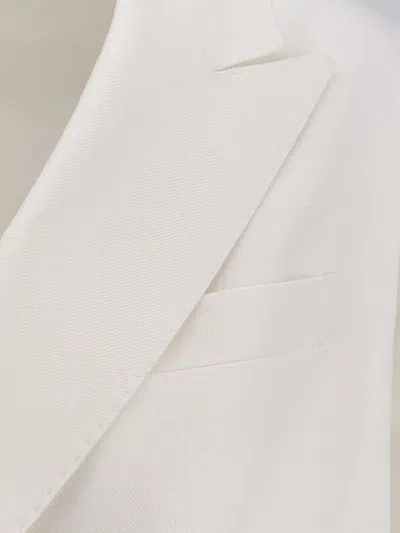 Tagliatore Double-breasted Buttoned Suit In White