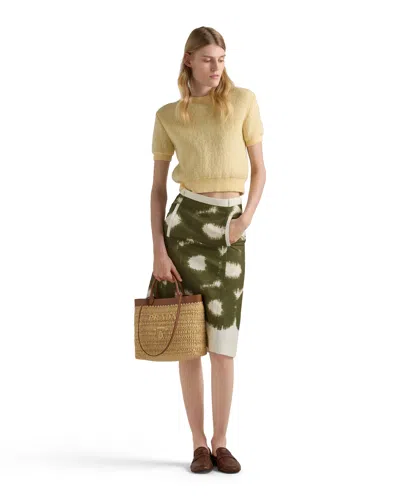 Prada Small Crochet Raffia-effect Tote Bag