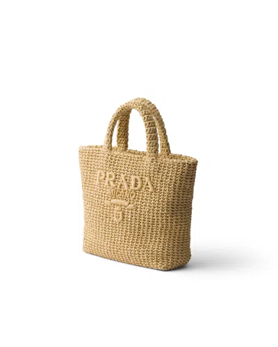 Prada Raffia Shoulder Bag Featuring Woven Texture