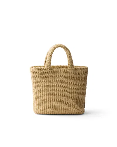 Prada Raffia Shoulder Bag Featuring Woven Texture