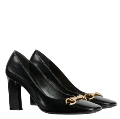 Gucci Signora Pumps Block Heel Gold Tone Hardware In Multi