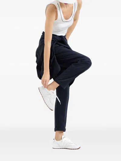 Brunello Cucinelli Grained Soft Leather Runners With Shiny Loops Shoes In White