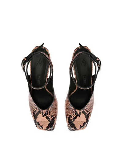 Attico Ornella 140 Snake-effect Leather Platform Pumps In Multi