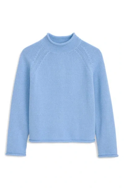 Alex Mill Eastport Roll Trim Long Sleeve Sweater In Blue