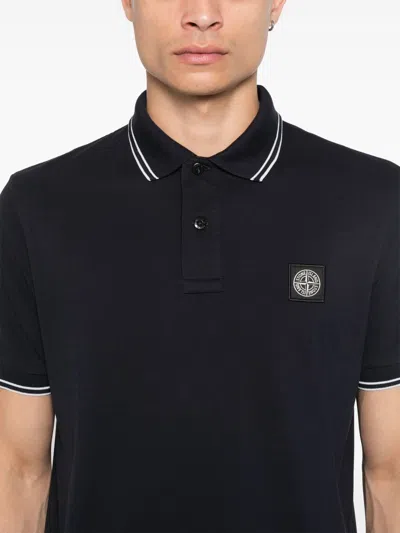 Stone Island Mens Black Brand-patch Regular-fit Stretch-cotton Polo Shirt Xl In Black