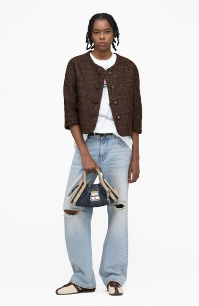 Marc Jacobs The Small Cristina Denim Suede Satchel In Blue